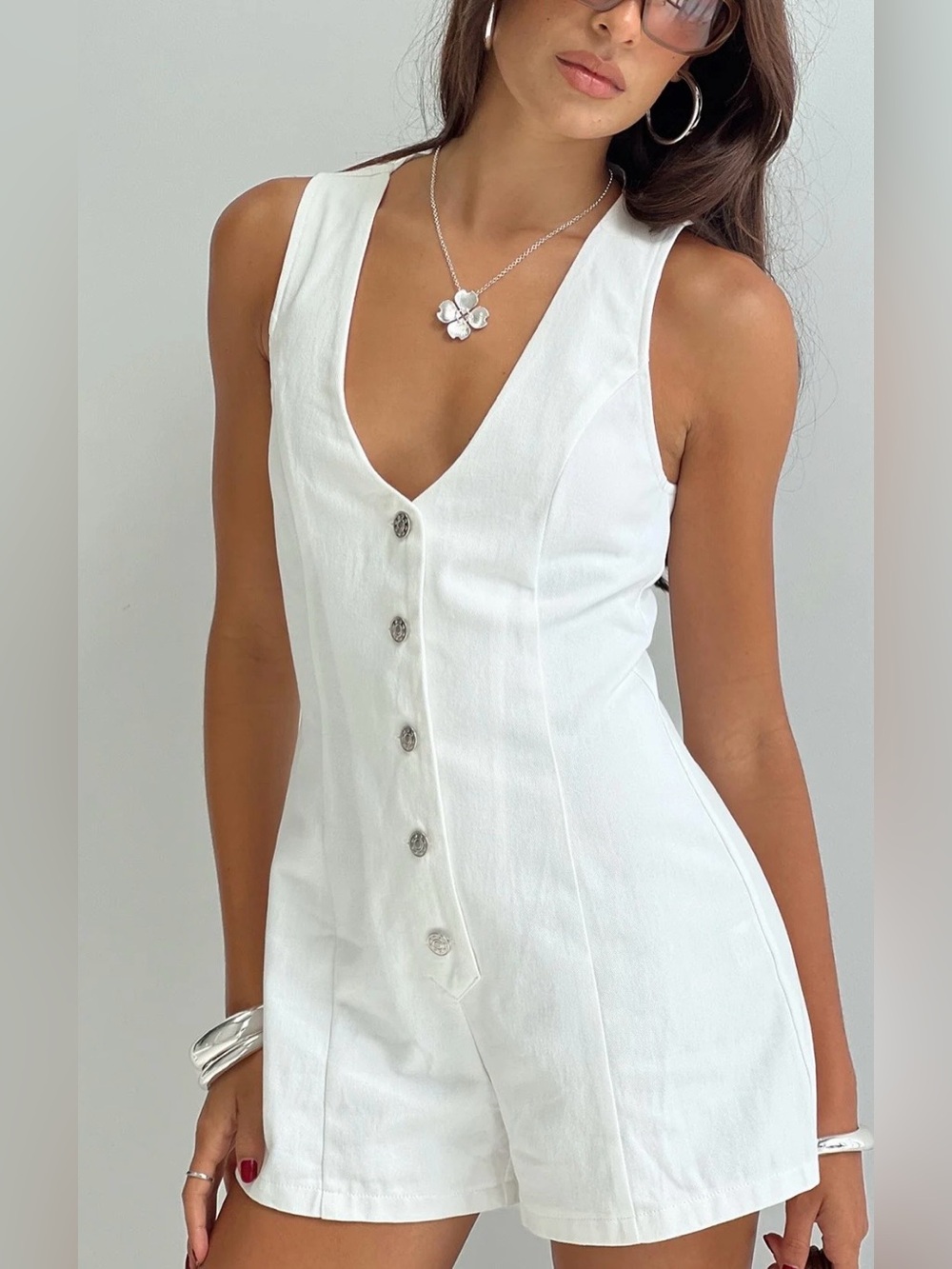 Princess Polly Domico White romper size 2